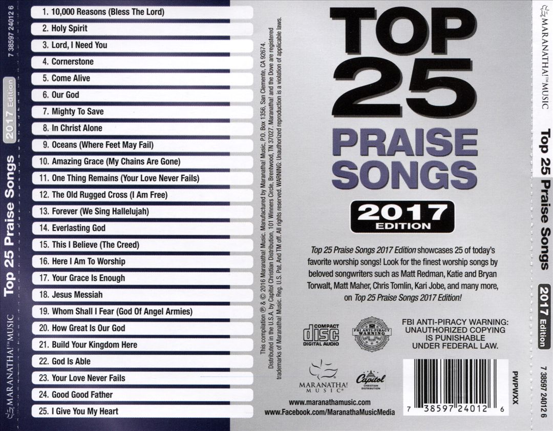 Top 25 Praise Songs 2017 cover art